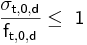  \mathsf {\frac {\sigma_{t,0,d}}{f_{t,0,d}} \le\ 1} 