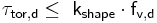  \mathsf { \tau_{tor,d} \le\ k_{shape} \cdot f_{v,d} } 
