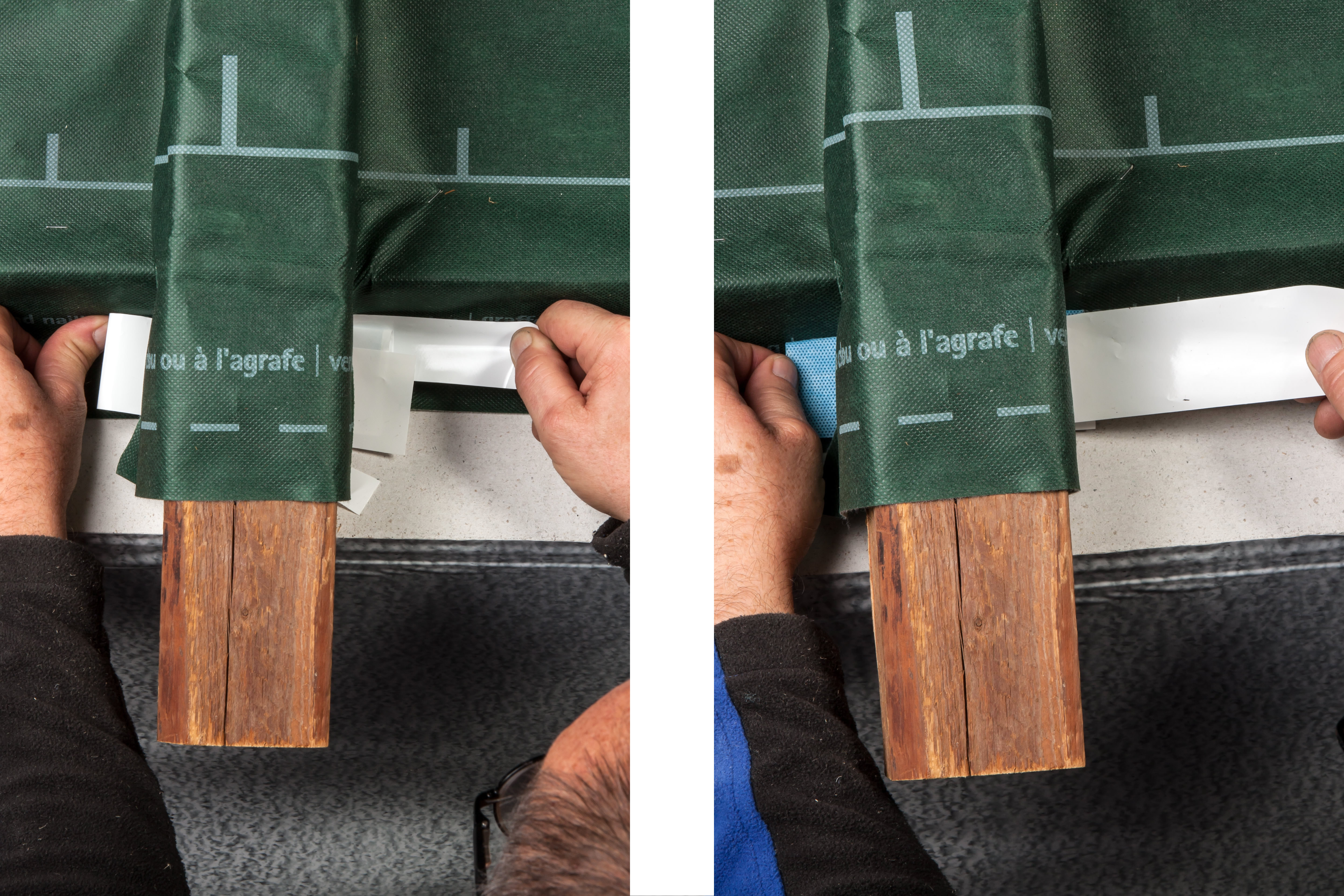 Trennfolienstreifen entfernen