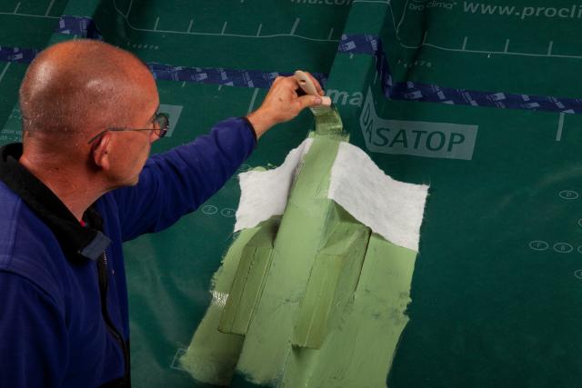 Vlies überstreichen