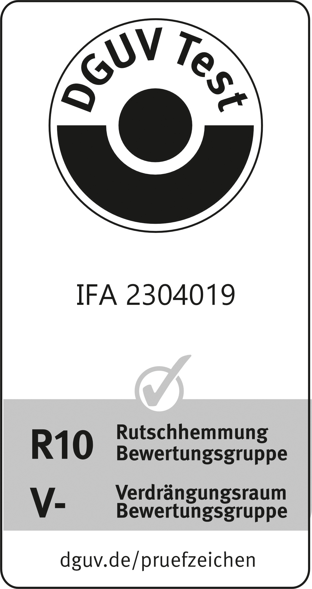 DGUV Test Rutschhemmung R10/V- für SOLITEX ADHERO VISTO