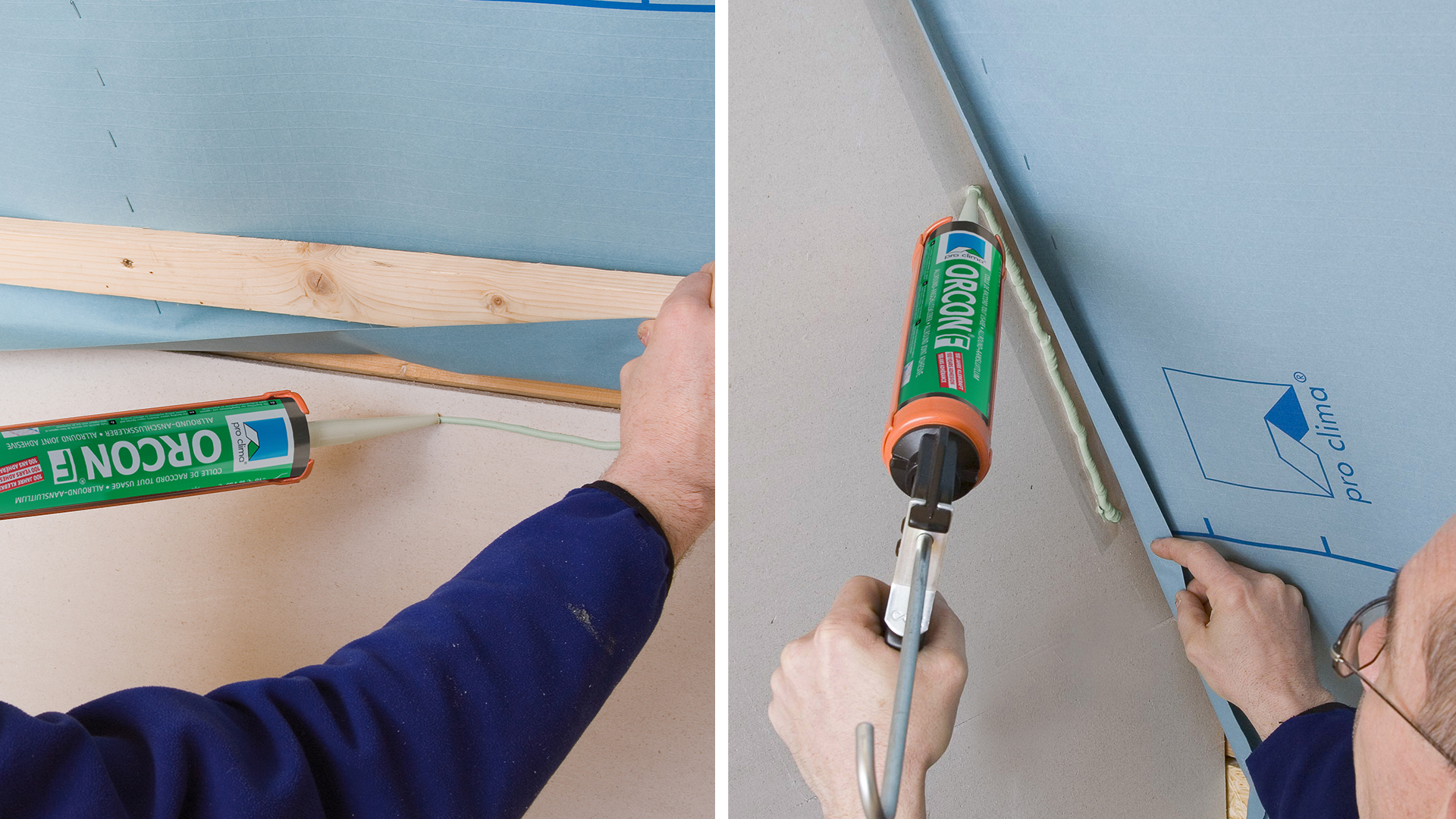 Anschluss an angrenzende mineralische Bauteile mit Luftdichtungskleber